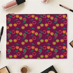 Heart Cherries Magenta Cosmetic Bag (XL)