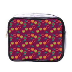 Heart Cherries Magenta Mini Toiletries Bags