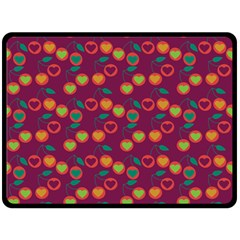 Heart Cherries Magenta Fleece Blanket (Large) 