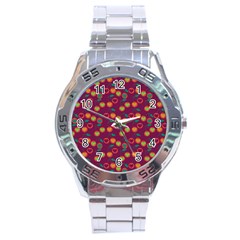 Heart Cherries Magenta Stainless Steel Analogue Watch