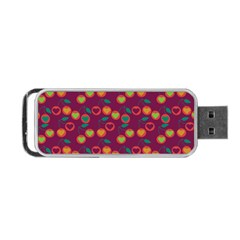 Heart Cherries Magenta Portable USB Flash (One Side)