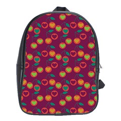 Heart Cherries Magenta School Bag (XL)