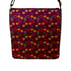 Heart Cherries Magenta Flap Messenger Bag (l)  by snowwhitegirl