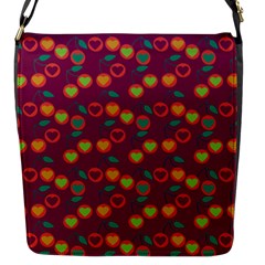 Heart Cherries Magenta Flap Messenger Bag (S)