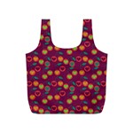 Heart Cherries Magenta Full Print Recycle Bags (S)  Front