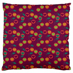 Heart Cherries Magenta Standard Flano Cushion Case (One Side)