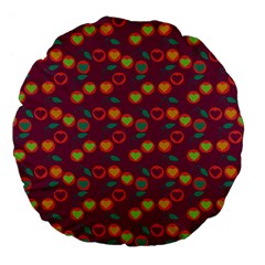 Heart Cherries Magenta Large 18  Premium Flano Round Cushions