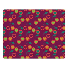 Heart Cherries Magenta Double Sided Flano Blanket (Large) 