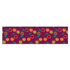 Heart Cherries Magenta Satin Scarf (Oblong)