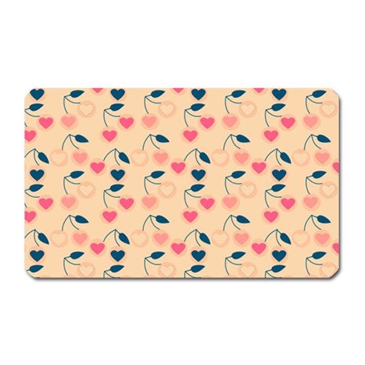 Heart Cherries Cream Magnet (Rectangular)