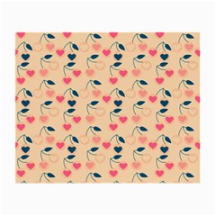 Heart Cherries Cream Small Glasses Cloth by snowwhitegirl