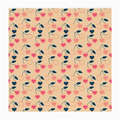 Heart Cherries Cream Medium Glasses Cloth by snowwhitegirl