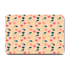 Heart Cherries Cream Small Doormat  by snowwhitegirl