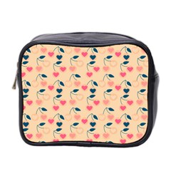 Heart Cherries Cream Mini Toiletries Bag 2-side by snowwhitegirl