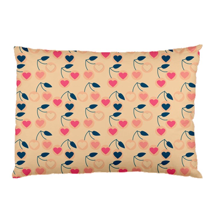 Heart Cherries Cream Pillow Case (Two Sides)