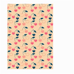 Heart Cherries Cream Large Garden Flag (two Sides) by snowwhitegirl