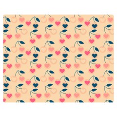 Heart Cherries Cream Double Sided Flano Blanket (medium)  by snowwhitegirl