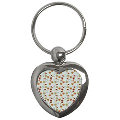 Heart Cherries Grey Key Chains (heart)  by snowwhitegirl