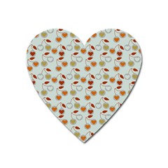 Heart Cherries Grey Heart Magnet by snowwhitegirl