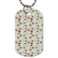 Heart Cherries Grey Dog Tag (two Sides) by snowwhitegirl