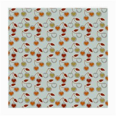 Heart Cherries Grey Medium Glasses Cloth by snowwhitegirl