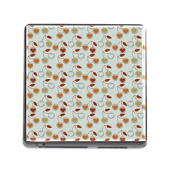 Heart Cherries Grey Memory Card Reader (square 5 Slot) by snowwhitegirl