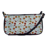 Heart Cherries Grey Shoulder Clutch Bags Front