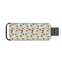 Heart Cherries Grey Portable Usb Flash (one Side) by snowwhitegirl