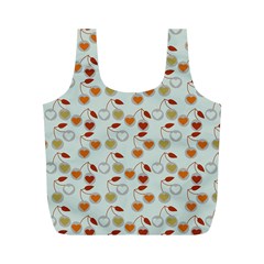 Heart Cherries Grey Full Print Recycle Bags (m)  by snowwhitegirl