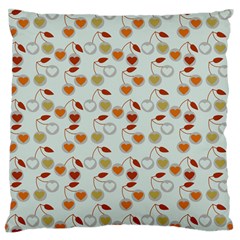 Heart Cherries Grey Standard Flano Cushion Case (one Side) by snowwhitegirl