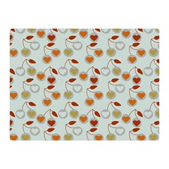 Heart Cherries Grey Double Sided Flano Blanket (mini)  by snowwhitegirl