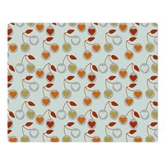 Heart Cherries Grey Double Sided Flano Blanket (large)  by snowwhitegirl