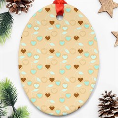 Beige Heart Cherries Ornament (oval)