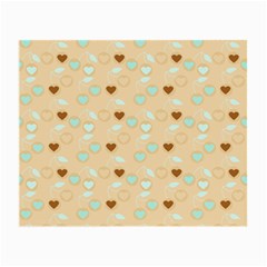 Beige Heart Cherries Small Glasses Cloth (2-side) by snowwhitegirl