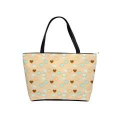 Beige Heart Cherries Shoulder Handbags by snowwhitegirl