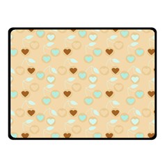 Beige Heart Cherries Fleece Blanket (small) by snowwhitegirl