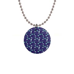 Heart Cherries Blue Button Necklaces by snowwhitegirl