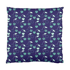 Heart Cherries Blue Standard Cushion Case (two Sides) by snowwhitegirl