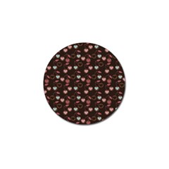 Heart Cherries Brown Golf Ball Marker (10 Pack) by snowwhitegirl