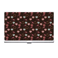 Heart Cherries Brown Business Card Holders by snowwhitegirl