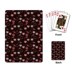 Heart Cherries Brown Playing Card by snowwhitegirl