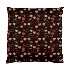 Heart Cherries Brown Standard Cushion Case (two Sides) by snowwhitegirl