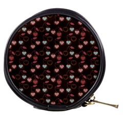 Heart Cherries Brown Mini Makeup Bags by snowwhitegirl