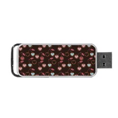 Heart Cherries Brown Portable Usb Flash (two Sides) by snowwhitegirl