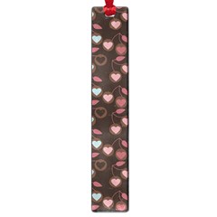 Heart Cherries Brown Large Book Marks by snowwhitegirl