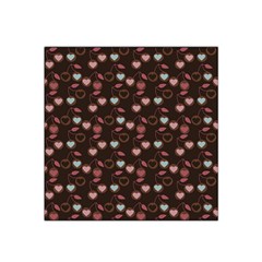 Heart Cherries Brown Satin Bandana Scarf by snowwhitegirl