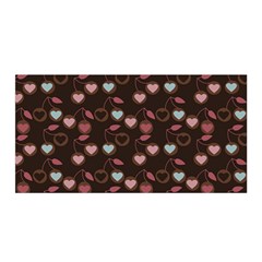 Heart Cherries Brown Satin Wrap by snowwhitegirl