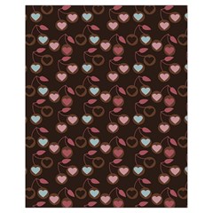 Heart Cherries Brown Drawstring Bag (small)