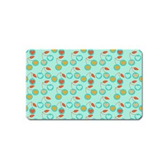 Light Teal Heart Cherries Magnet (name Card) by snowwhitegirl