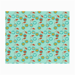 Light Teal Heart Cherries Small Glasses Cloth (2-side) by snowwhitegirl